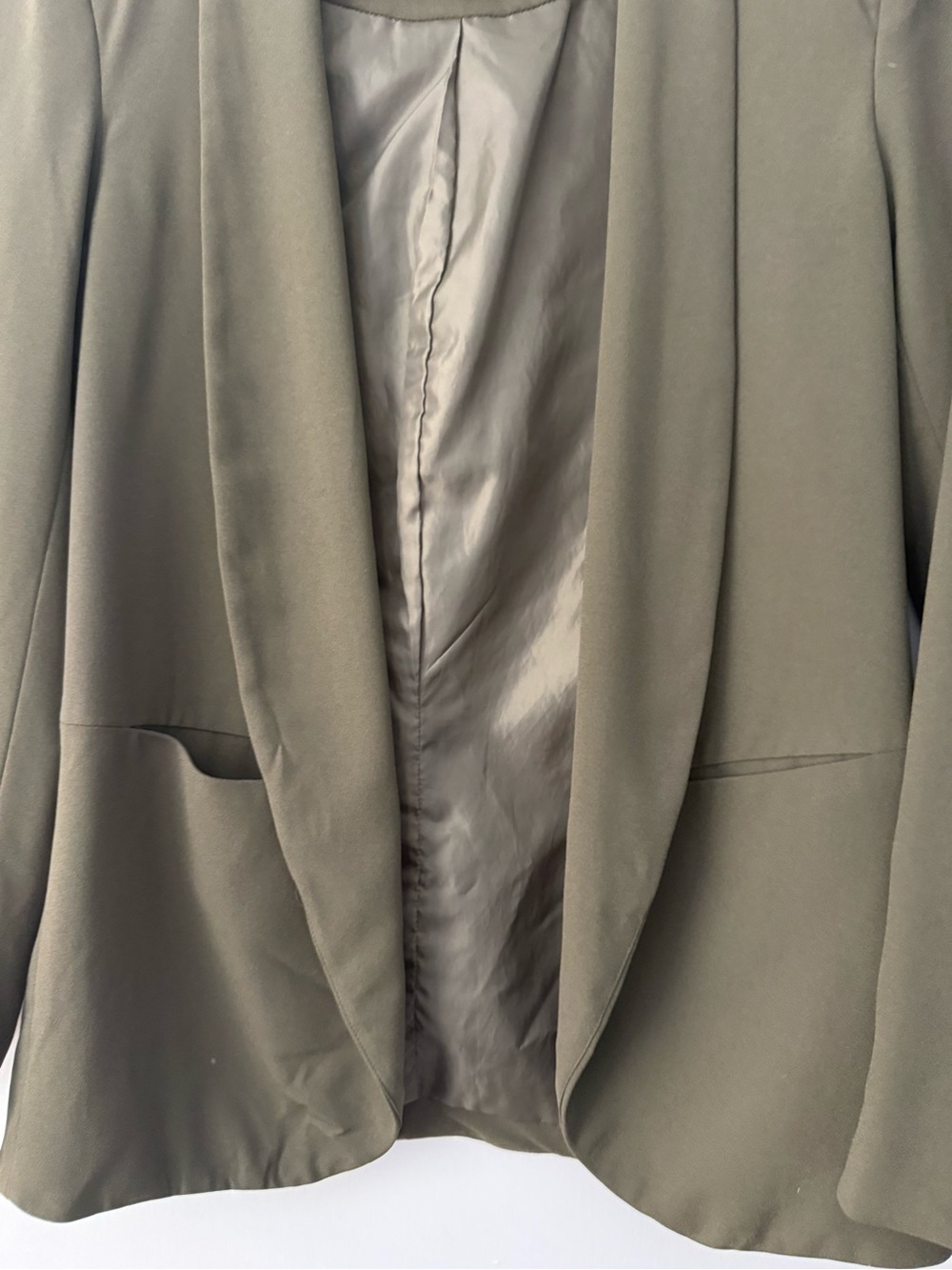 H&M Olive Open-Front Women's Blazer Jacket - Picture 4 of 4